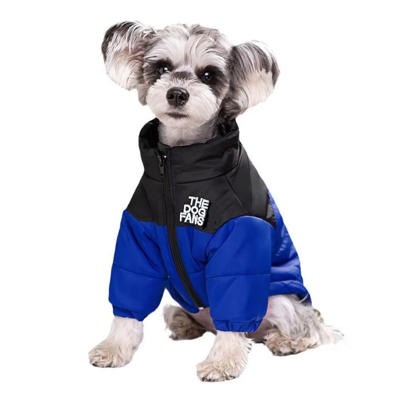 Dog Coat Dog Warm Jacket, 4 Legs Covered Waterproof Windproof Reflective Warm Dog Vest, Zippered Adjustable Outdoor Dog Snow Jac