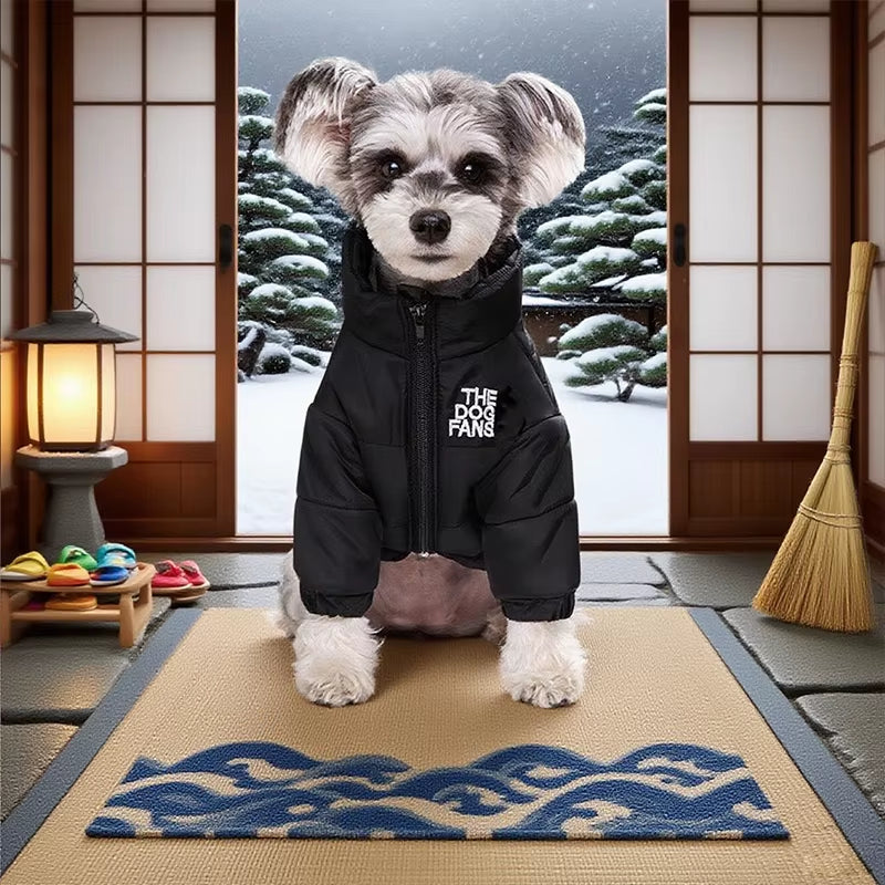 Dog Coat Dog Warm Jacket, 4 Legs Covered Waterproof Windproof Reflective Warm Dog Vest, Zippered Adjustable Outdoor Dog Snow Jac