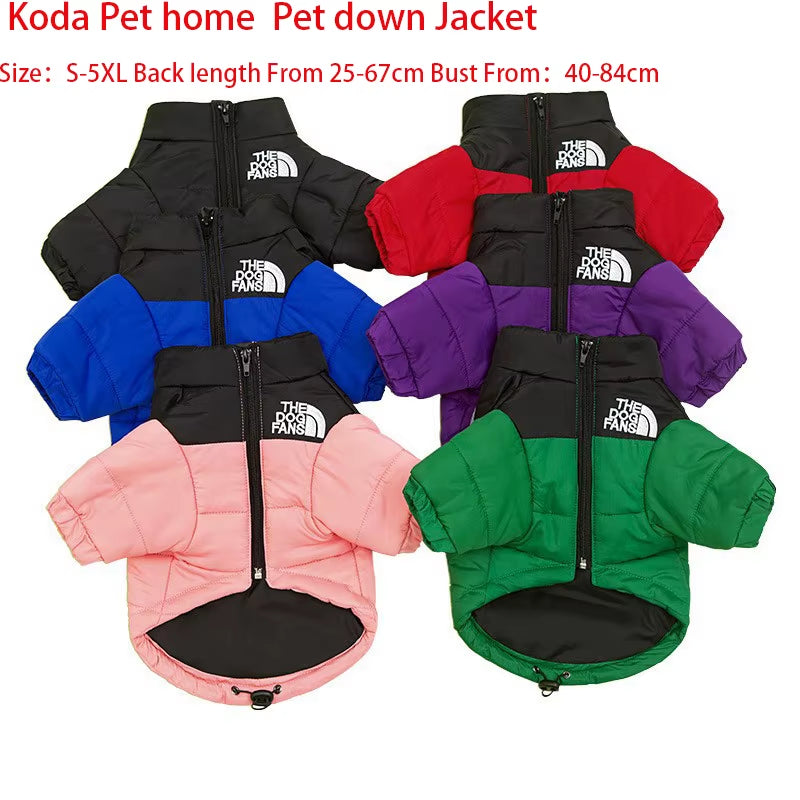 Dog Coat Dog Warm Jacket, 4 Legs Covered Waterproof Windproof Reflective Warm Dog Vest, Zippered Adjustable Outdoor Dog Snow Jac