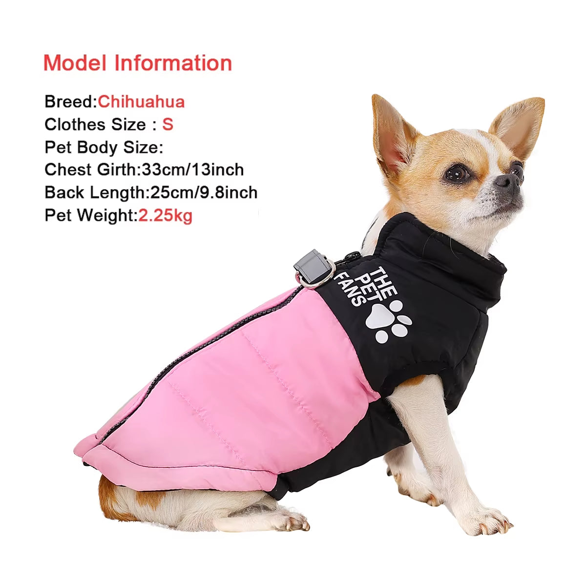 Dog Clothes with D-Ring Pet Dog Jacket Coat for Small Medium Dog Winter Windproof Puppy Costumes Cat Warm Clothing Chihuahua Pug