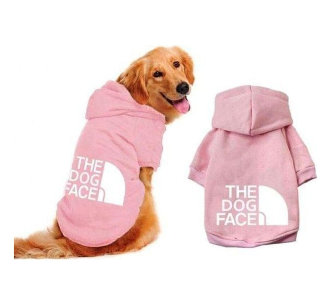 Pet Dog Hoodies Autumn and Winter Season Large Dog Clothes Dog Face Text Pattern French Bulldog Labrador Jacket Clothing