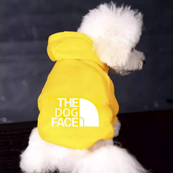 Pet Dog Hoodies Autumn and Winter Season Large Dog Clothes Dog Face Text Pattern French Bulldog Labrador Jacket Clothing
