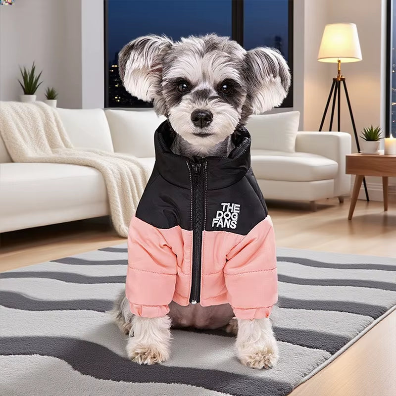 Dog Coat Dog Warm Jacket, 4 Legs Covered Waterproof Windproof Reflective Warm Dog Vest, Zippered Adjustable Outdoor Dog Snow Jac