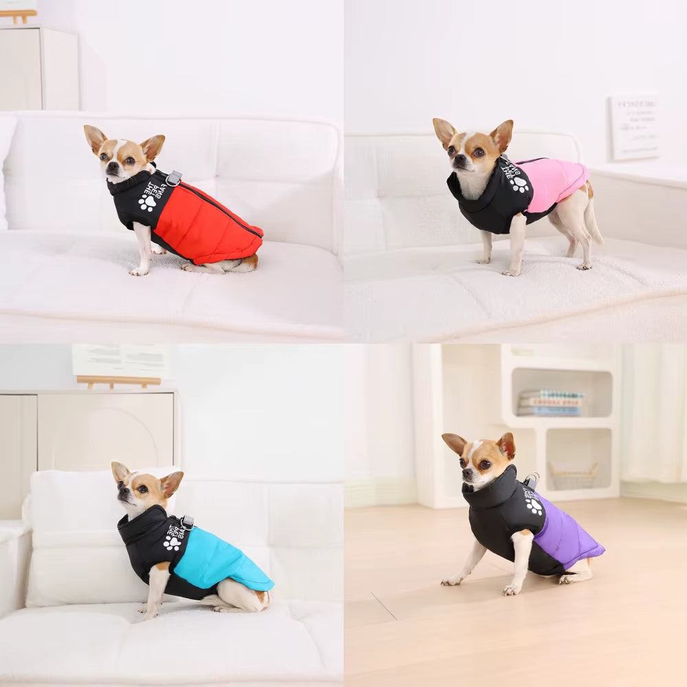 Dog Clothes with D-Ring Pet Dog Jacket Coat for Small Medium Dog Winter Windproof Puppy Costumes Cat Warm Clothing Chihuahua Pug