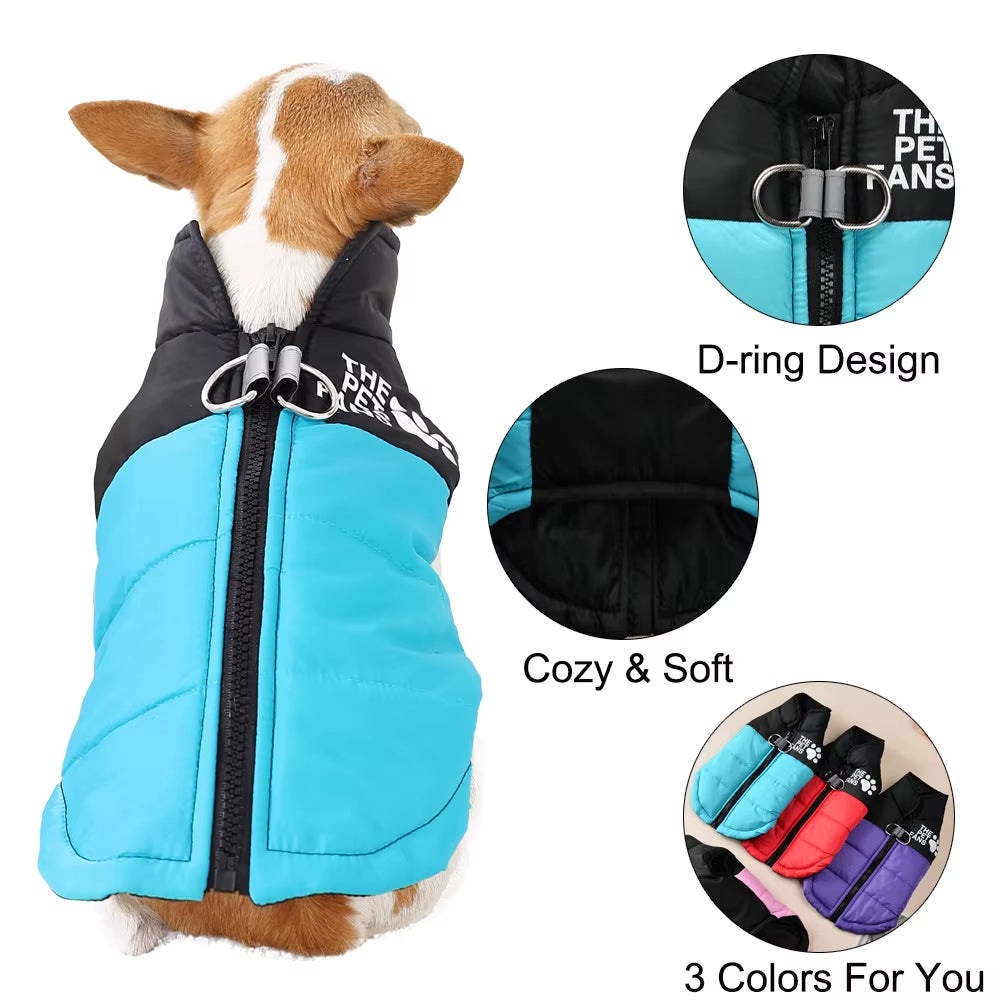Dog Clothes with D-Ring Pet Dog Jacket Coat for Small Medium Dog Winter Windproof Puppy Costumes Cat Warm Clothing Chihuahua Pug