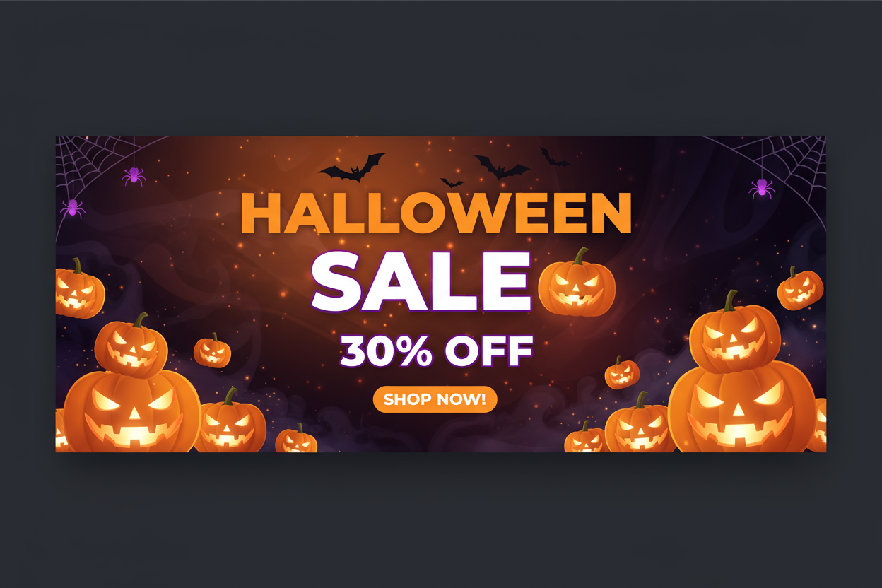 Halloween Sale Banner 30% Off